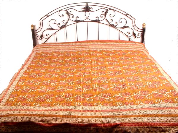 Block-Printed Bedspread from Rajasthan