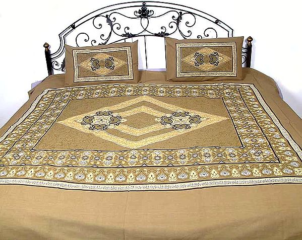 Cotton Printed Bedspread with Pillow Covers