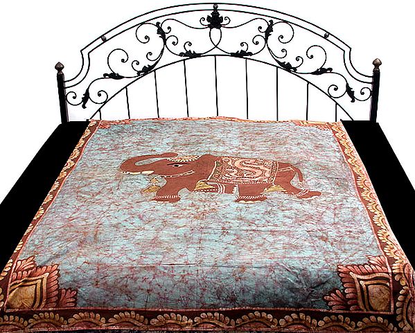 Elephant on a Single-Bed Batik Bedspread