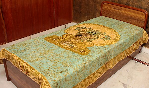 Gajalakshmi on an Single-Bed Bedspread