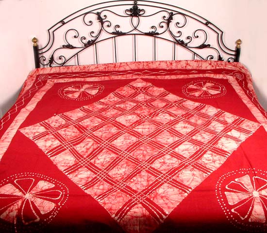 Maroon Batik Bedspread