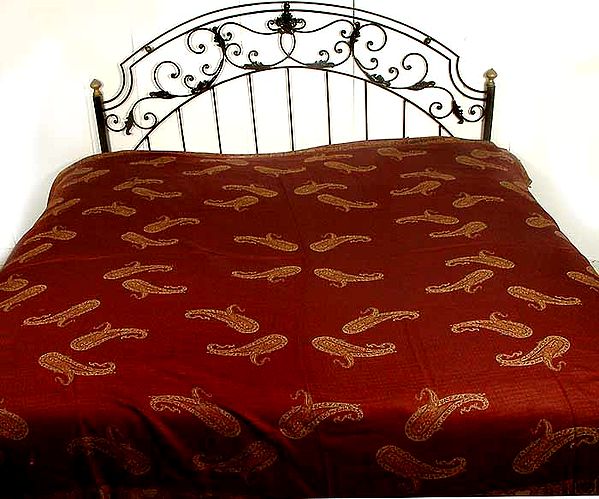 Maroon Paisley Bedspread