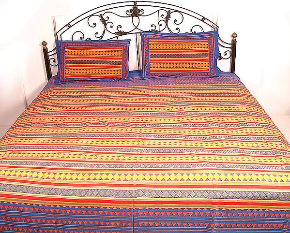 Multi-Color Printed Sanganeri Bedspread