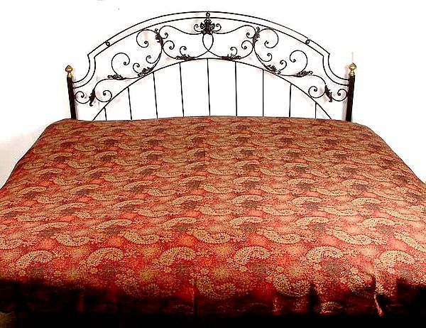 Paisley Hand-Woven Jamawar Bedspread