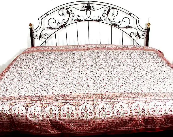 Printed Phulkari Bedspread