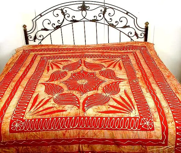 Red Batik Bedspread