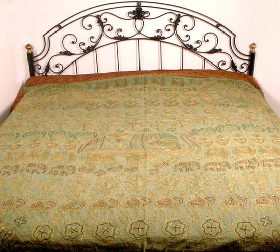 Sequined Bedcover from Barmer with Hand Embroidery