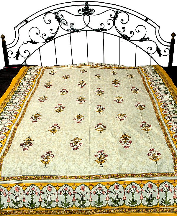 Single Bed Floral Printed Bedspread