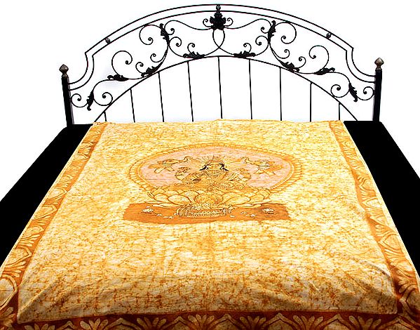 Single-Bed Batik Bedspread with Gajalakshmi