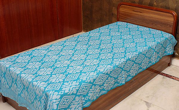 Robin-Egg Single-Bed Bedspread from Coimbatore