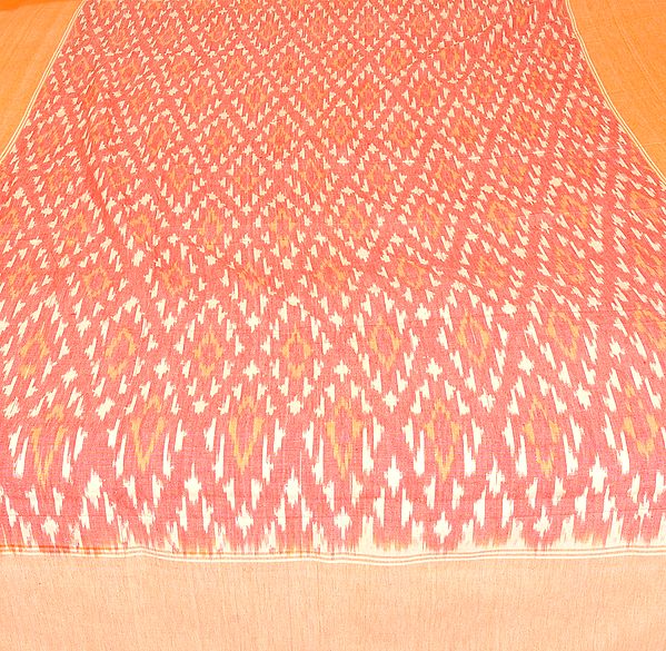 SpicedCoral Single Bed Bedspread with Ikat Weave and HandWoven in