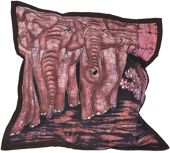 Herd of Elephants Batik Cushion Covers