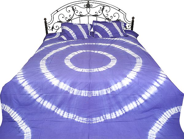 Corsican-Blue Batik-Dyed Bedspread from Rajasthan