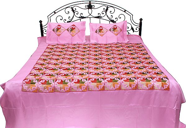 Phulkari Embroidered Bedspread from Punjab