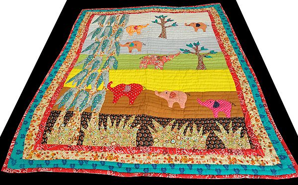 Multicolor Children's Blanket from Dehradun with Patch-work
