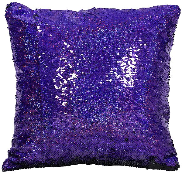 Densely Sequined Cushion Cover with Dual Effect