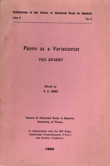 Panini as a Variationist (An Old and Rare Book)