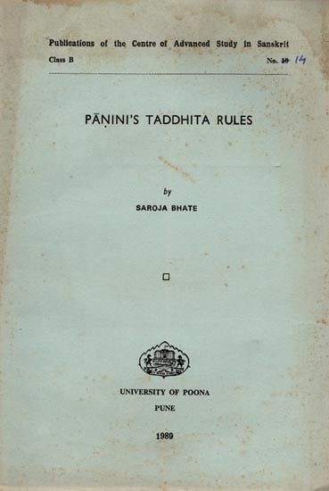 Panini's Taddhita Rules (An Old and Rare Book)