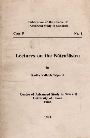 Lectures on Natyasastra (An Old and Rare Book)