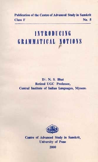 Introducing Grammatical Notions (An Old and Rare Book)