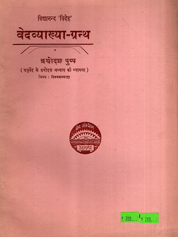 वेदव्याख्या-ग्रन्थ: Vedavyakhya-Grantha- Explanation of the Thirteenth Chapter of the Yajurveda, Vol-13 (An Old and Rare Book)