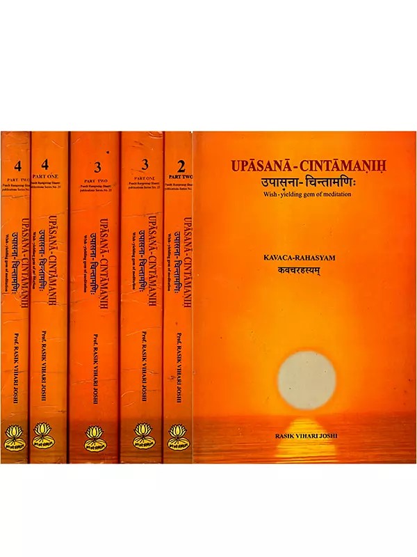 उपासना-चिन्तामणिः: Upasana-Cintamanih- Wish-Yielding Gem of Meditation (Set of 4 Volumes in 6 Parts- 1st Volume is Missing) An Old and Rare Book