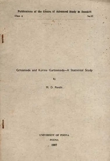 Grtsamada and Kurma Gartsamada-A Statistical Study (An Old and Rare Book)