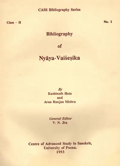 Bibliography of Nyaya-Vaisesika (An Old and Rare Book)