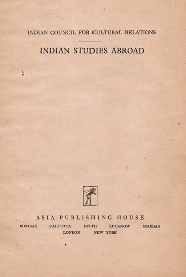 Indian Studies Abroad (An Old and Rare Book)