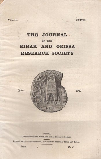 The Journal of the Bihar and Orissa Research Society Vol. III, Part-II (An Old and Rare Book)
