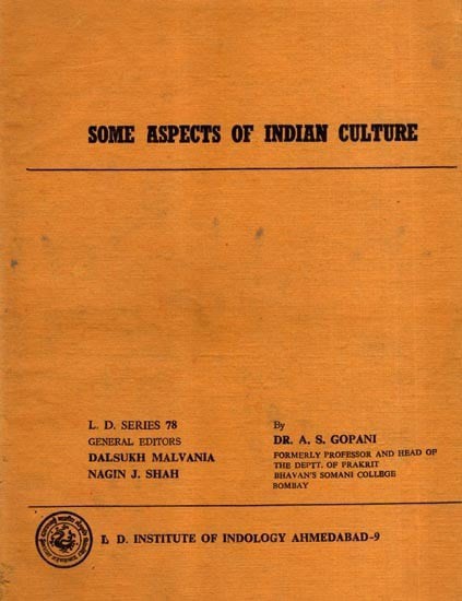 Some Aspects of Indian Culture (An Old and Rare Book)