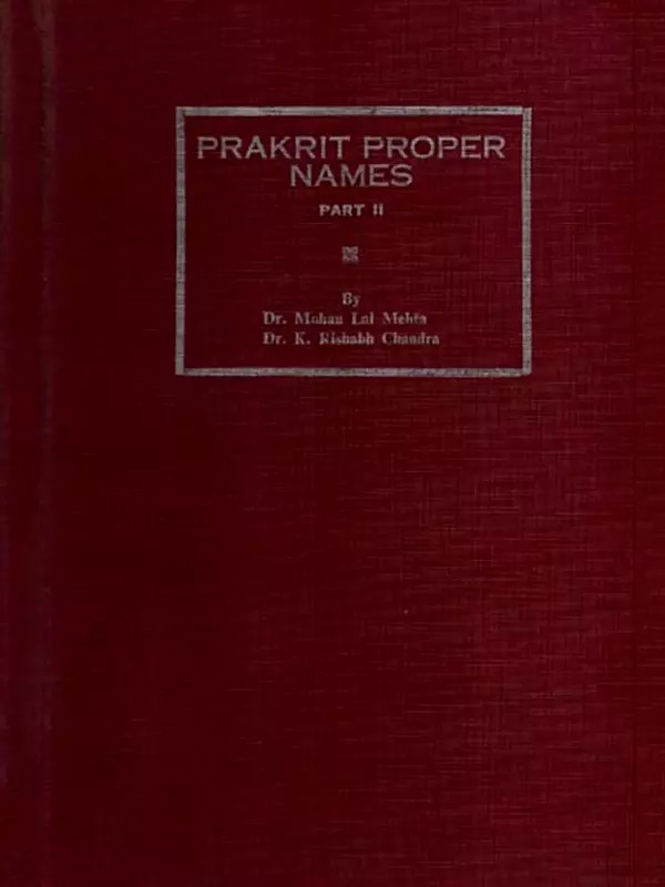 Agamic Index Vol. I- Prakrit Proper Names Part II (An Old and Rare Book)