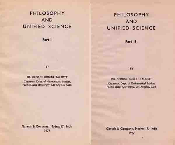 Philosophy and Unified Science (Set of 2 Books, An Old and Rare Book)