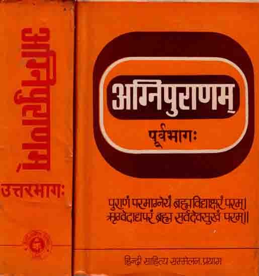 अग्निपुराणम् (हिन्दी अनुवाद सहित): Agni Purana (Purvabhag Aur Uttrabhag with Hindi Translation in Set of 2 Volumes) An Old and Rare Book