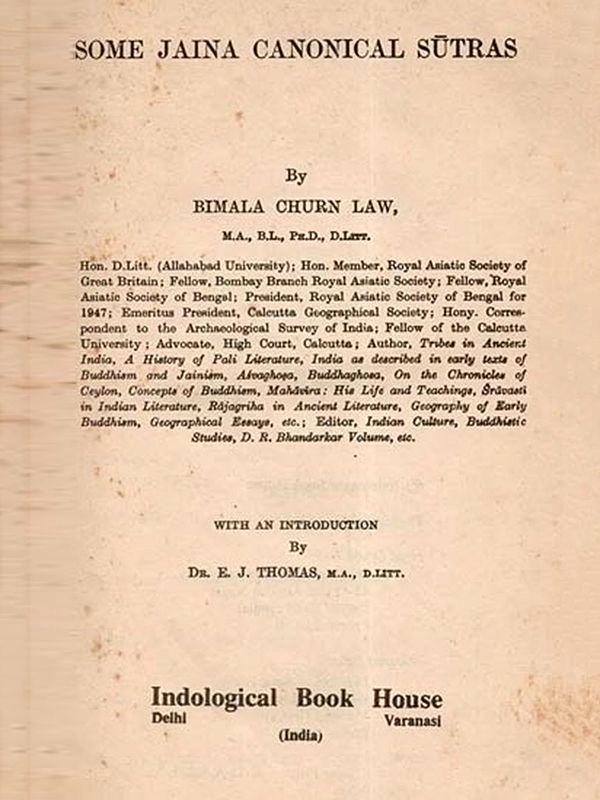 Some Jaina Canonical Sutras (An Old and Rare Book)