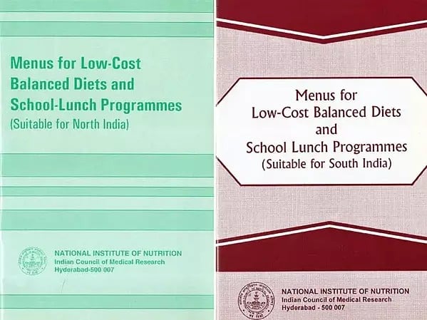 Menus for Low-Cost Balanced Diets and School-Lunch Programmes: Suitable for North India and South India (Set of 2 Books)