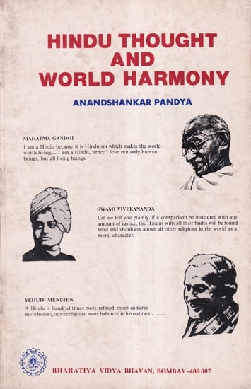 Hindu Thought and World Harmony (An Old and Rare Book)