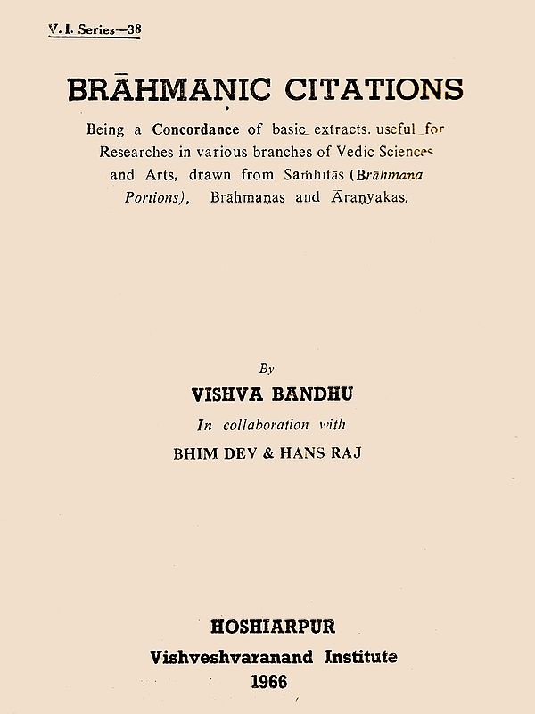 Brahmanic Citations (An Old and Rare Book)