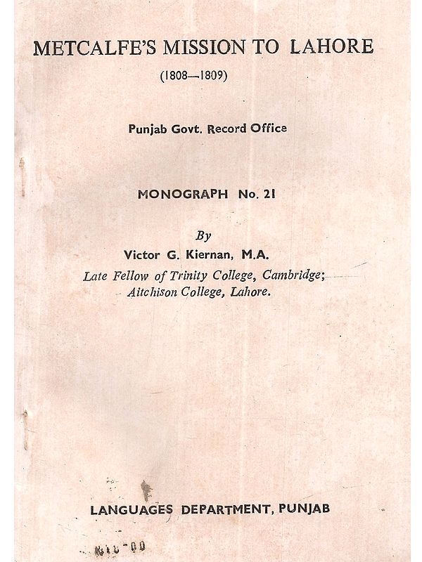 Metcalfe’s Mission to Lahore (1808–1809) - An Old and Rare Book