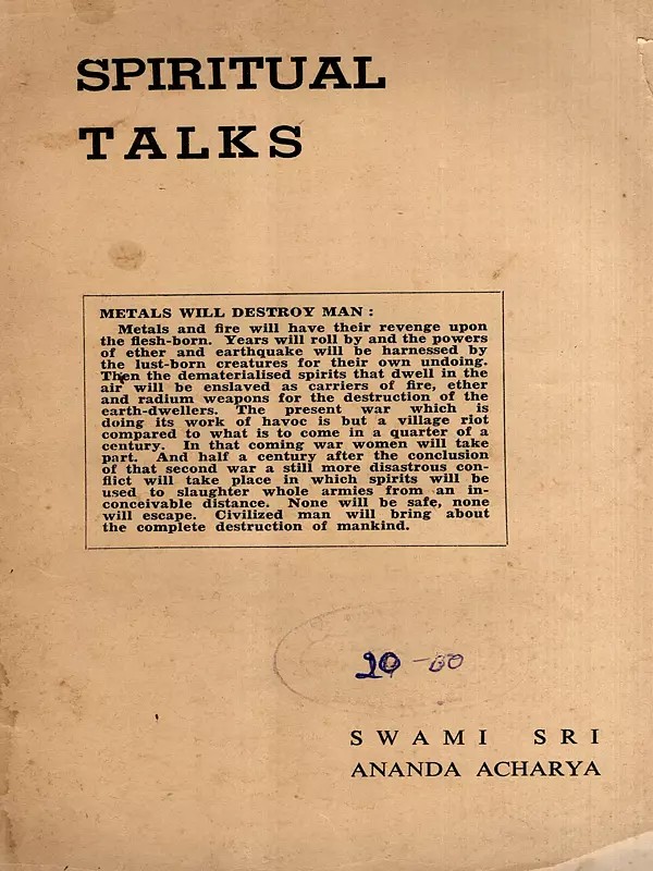Spiritual Talks (An Old and Rare Book)