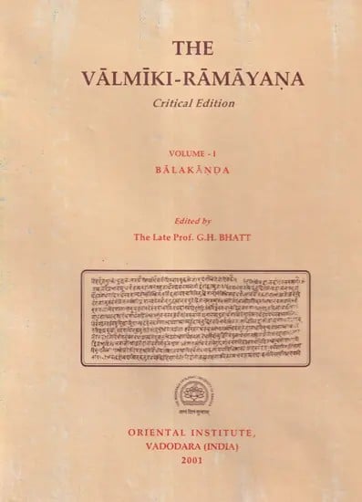 The Valmiki-Ramayana Critical Edition (Volume-1)