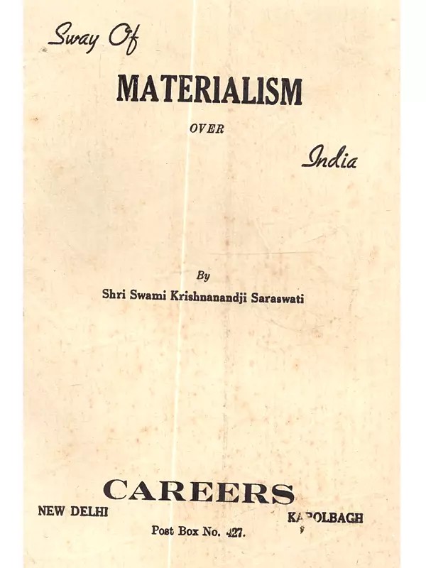 Sway of Materialism Over India (An Old and Rare Book)