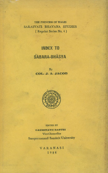 Index to Sabara Bhasya (An Old and Rare Book)