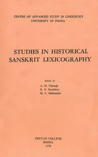 Studies in Historical Sanskrit Lexicography (An Old and Rare Book)