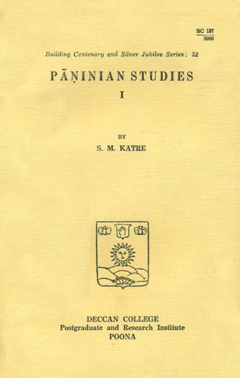 Paninian Studies (An Old and Rare Book)