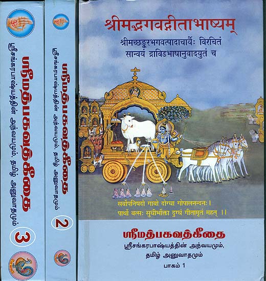 ஸ்ரீமத்பகவத்கீதை: Srimad Bhagavad Gita Bhashyam of Shankaracharya in Tamil (Set of 3 Volumes)