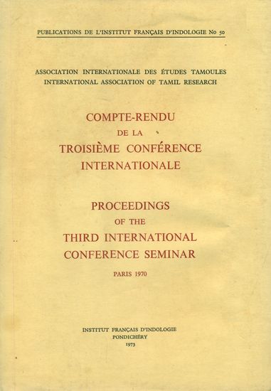 Compte-Rendu De La Troisieme Conference Internationale (Proceedings of the Third International Conference Seminar) - An Old and Rare Book