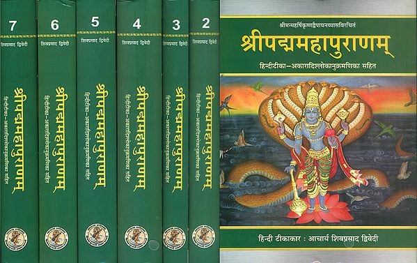 श्रीपद्ममहापुराणम् (संस्कृत एवं हिन्दी अनुवाद) - Sri Padma Purana - The Only Text with Sanskrit Text and Hindi Translation with Sloka Index (Set of 7 Volumes)