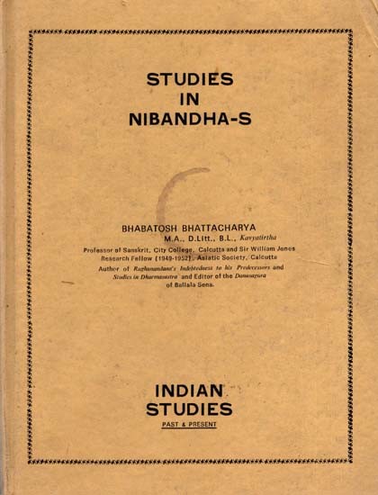 Studies in Nibandha-S (An Old and Rare Book)
