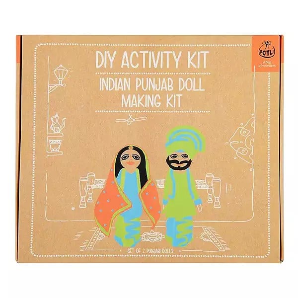 Indian Punjab Doll Making Kit: Set of 2 Bengali Dolls (Do it Yourself)